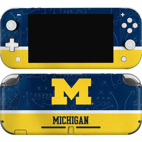 University of Michigan Jersey Split Nintendo Switch Lite Skin